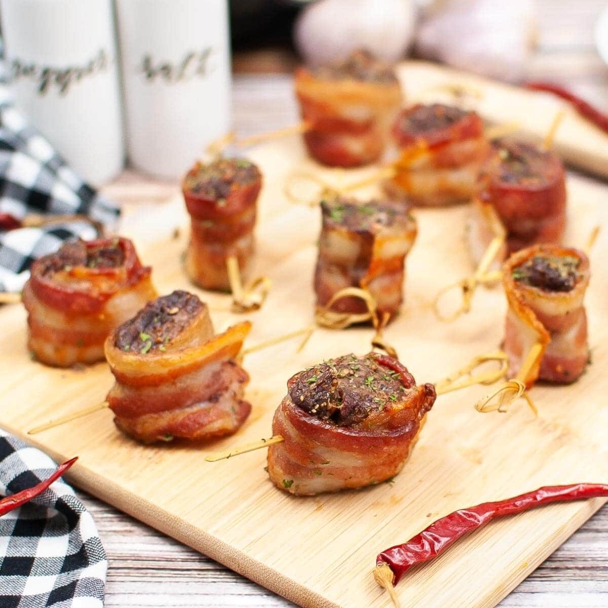 Bacon Wrapped Steak Bites in the Air Fryer