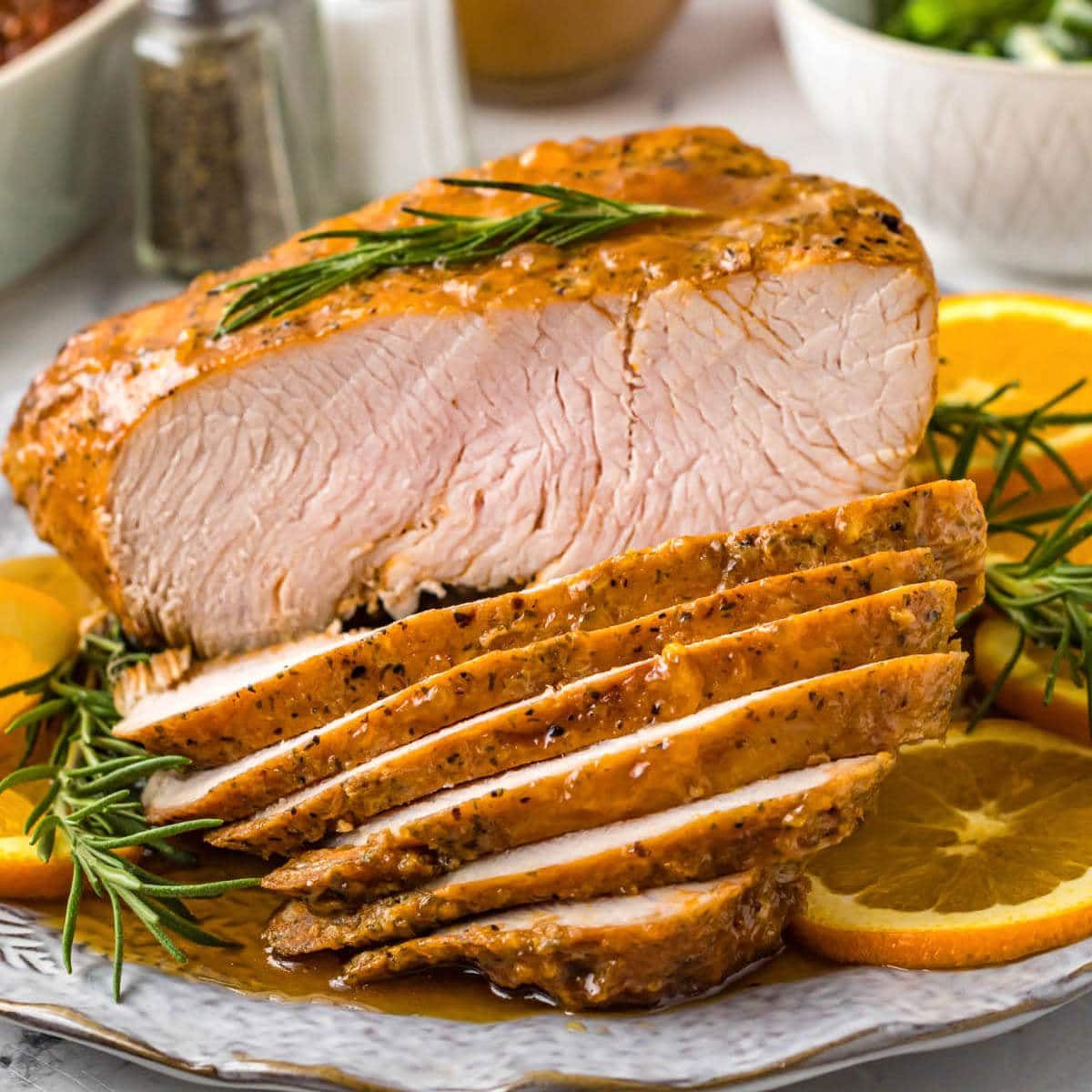Turkey Breast with Orange Glaze with Brown Sugar