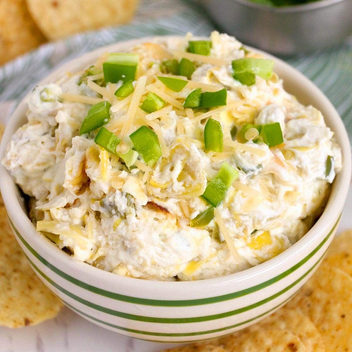 Baked Artichoke Jalapeño Dip with Jalapeños