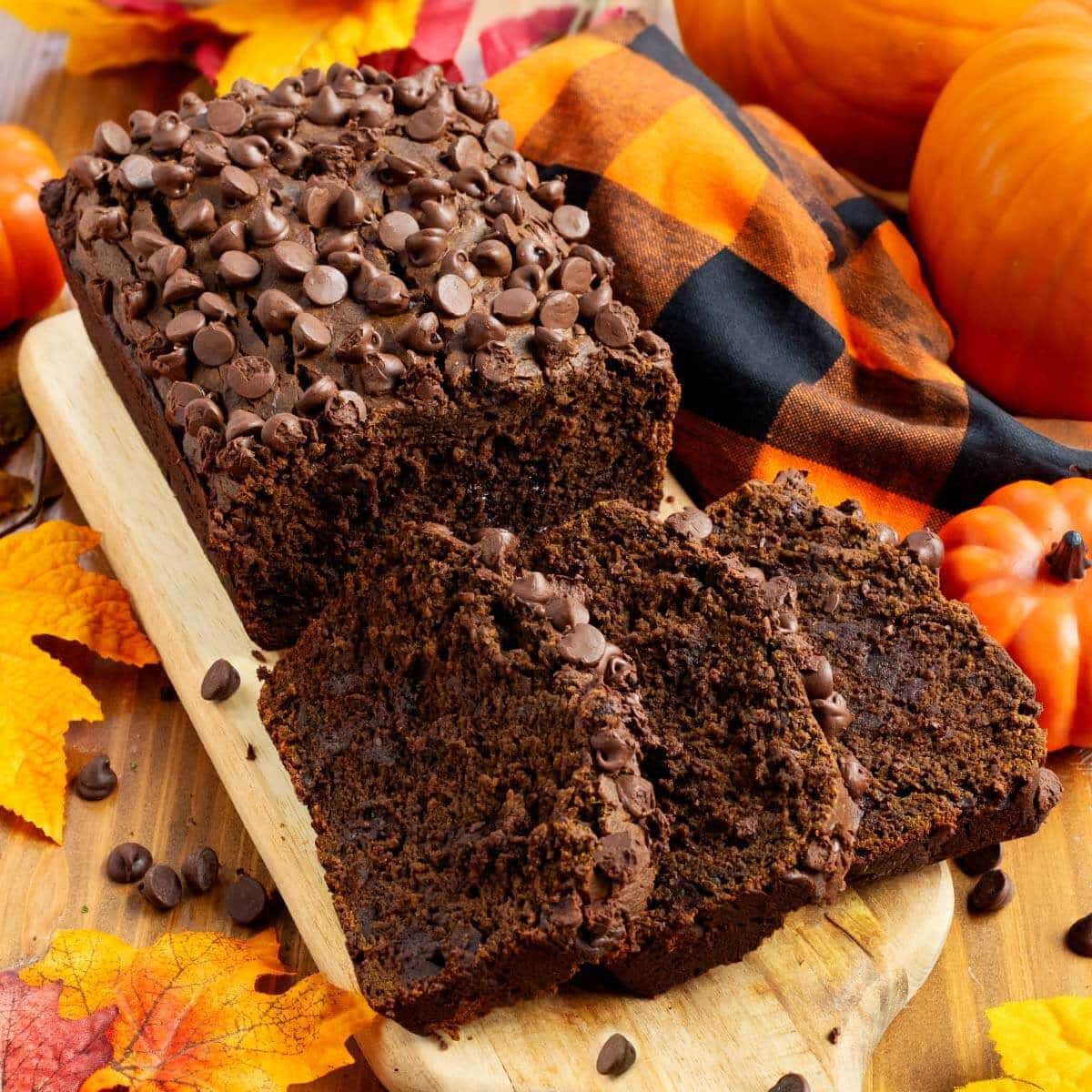 Chocolate Pumpkin Bread with Cinnamon