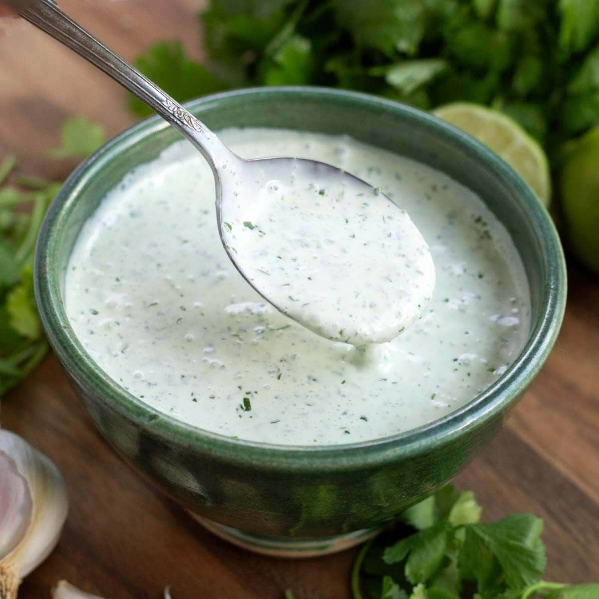 Cilantro Cream Sauce with Lime Juice