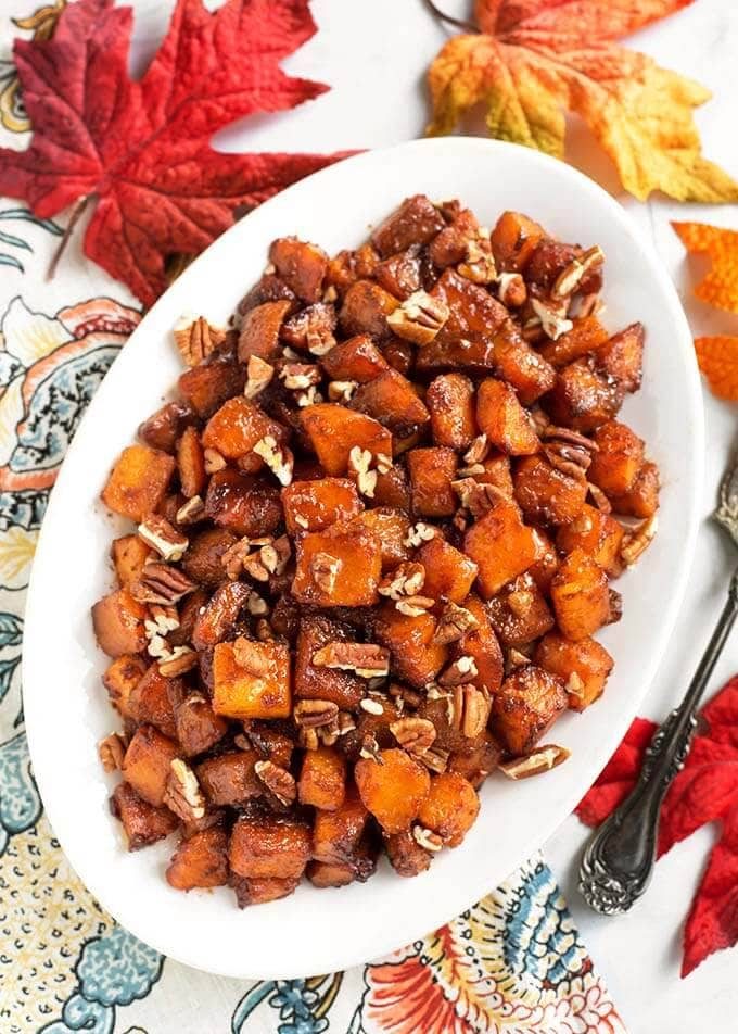 Cinnamon Roasted Butternut Squash with Maple Syrup