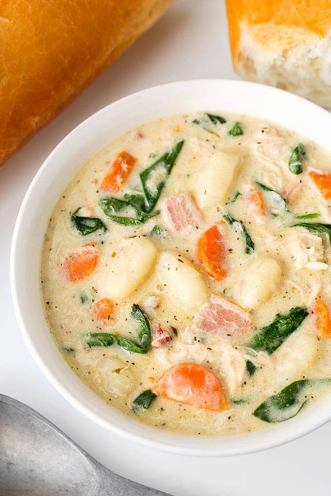 Creamy Chicken Gnocchi Soup with Half