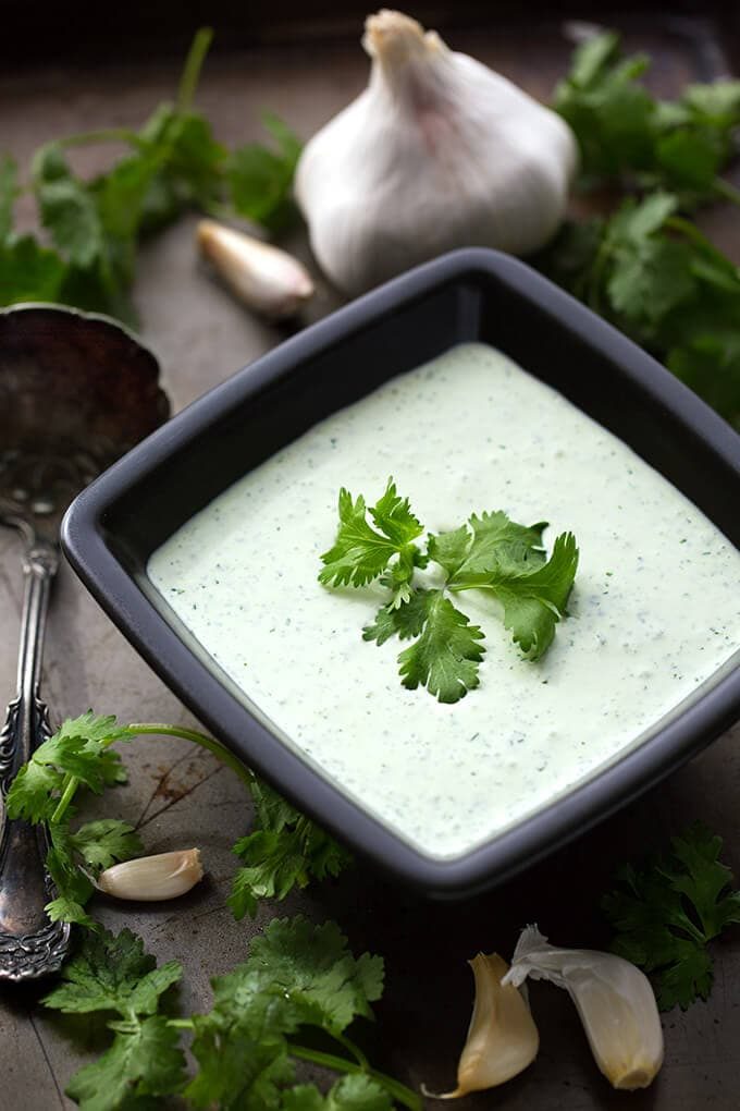 Creamy Cilantro Dressing with Sour Cream