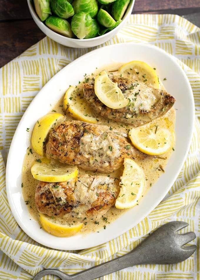 Slow Cooker Creamy Lemon Chicken Breasts