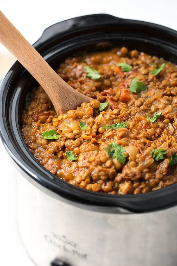 Slow Cooker Curry Lentils