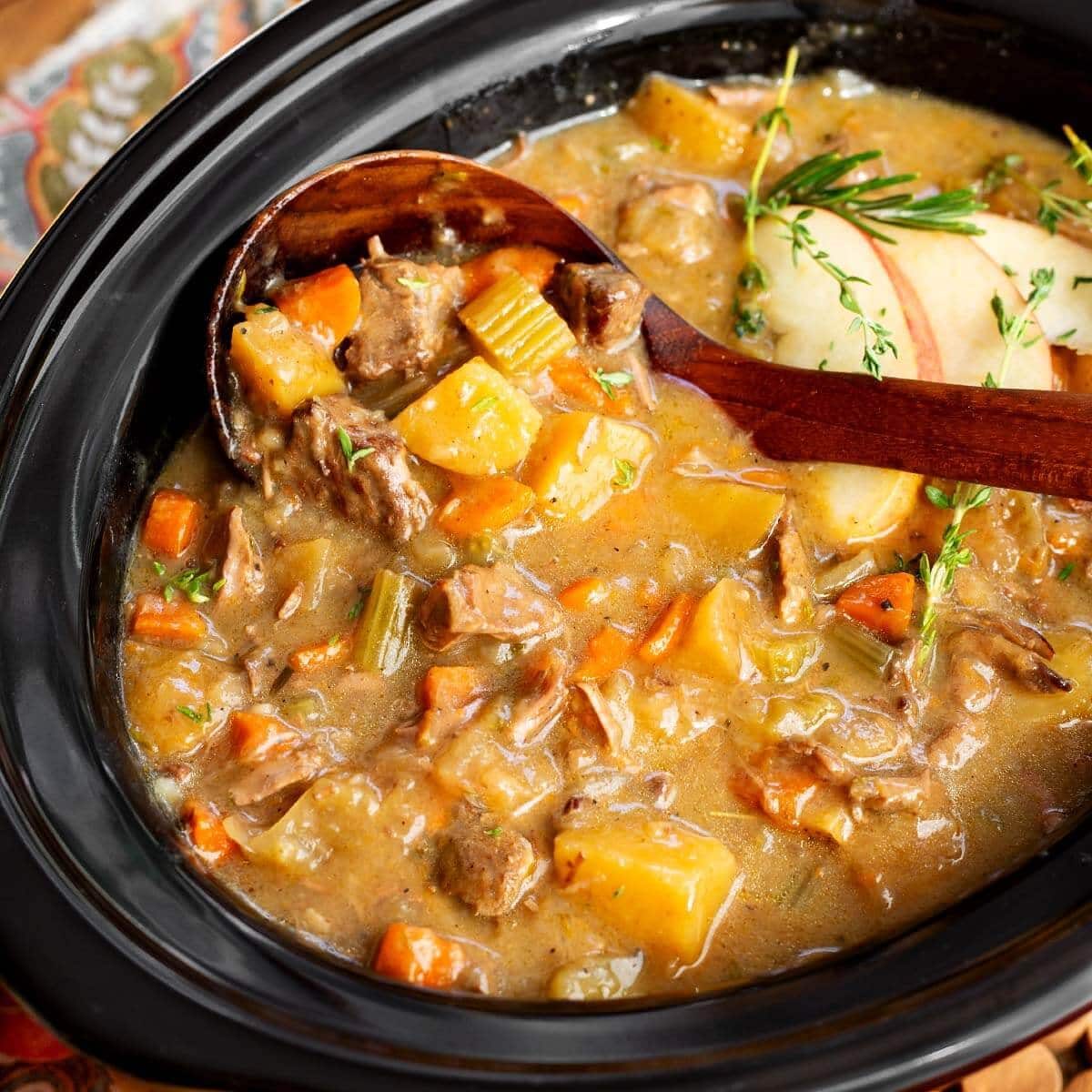 Slow Cooker Apple Cider Beef Stew