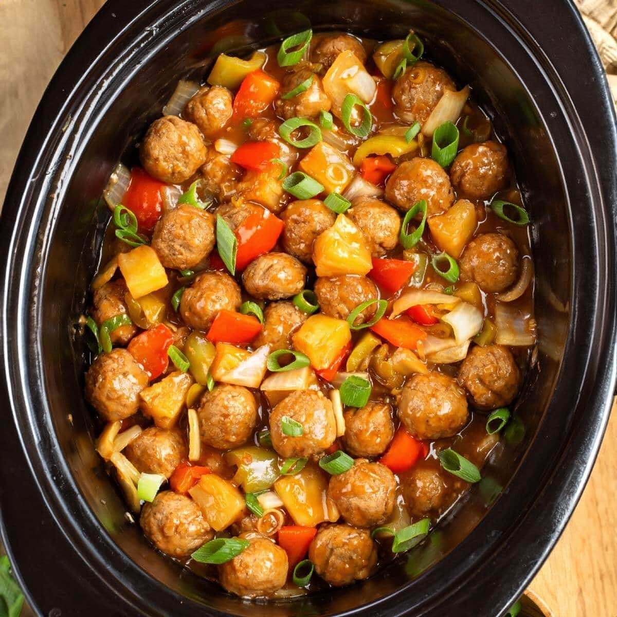 Hawaiian Meatballs in the Slow Cooker