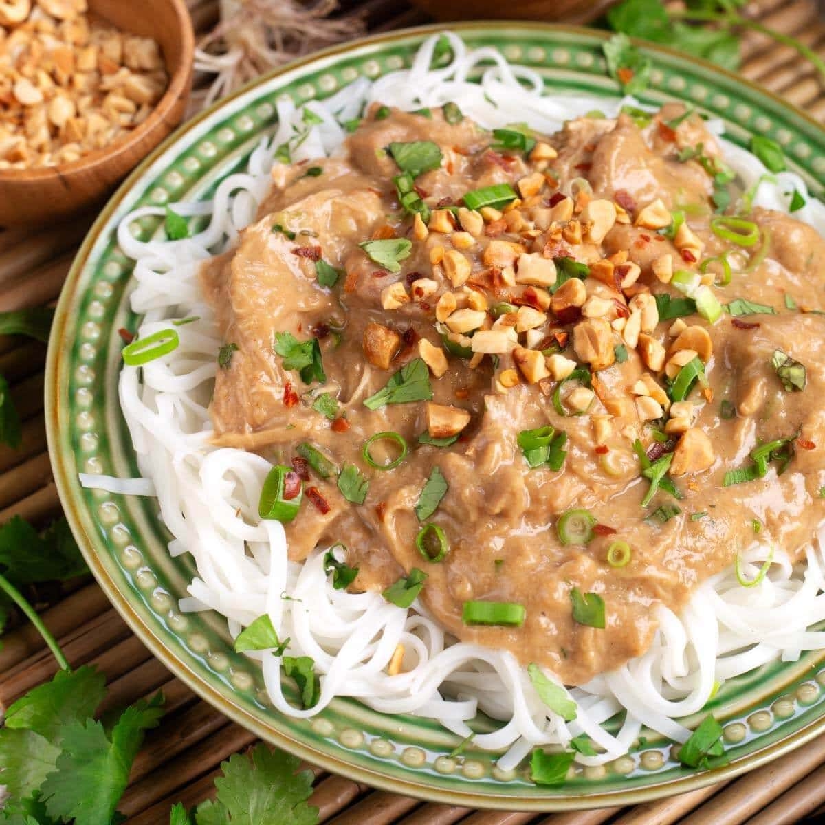 Thai Peanut Chicken in the Slow Cooker
