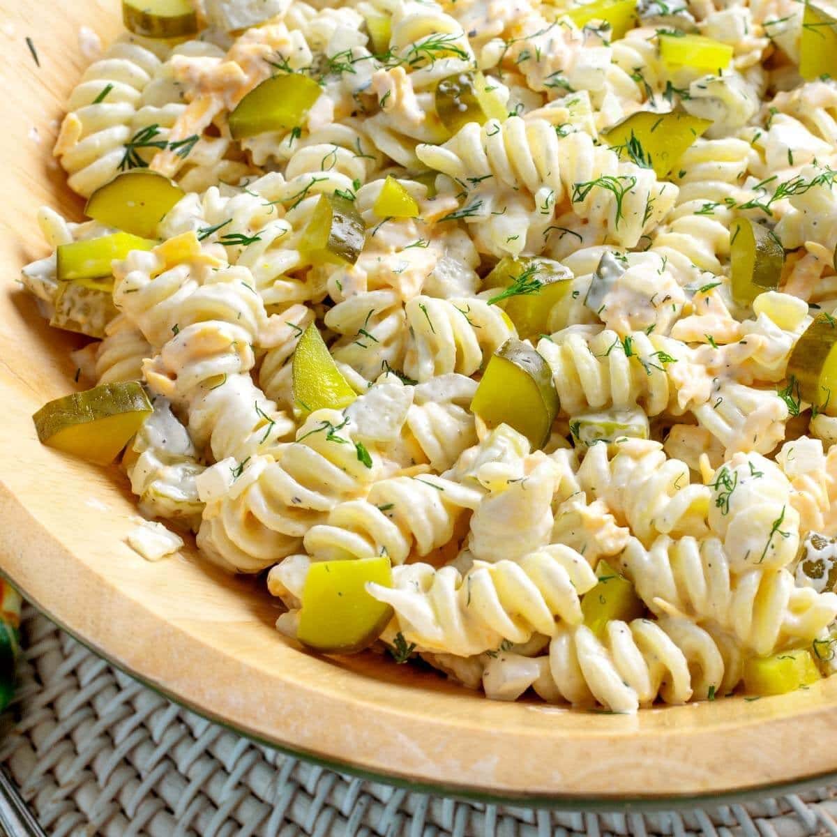 Dill Pickle Pasta Salad with Sour Cream