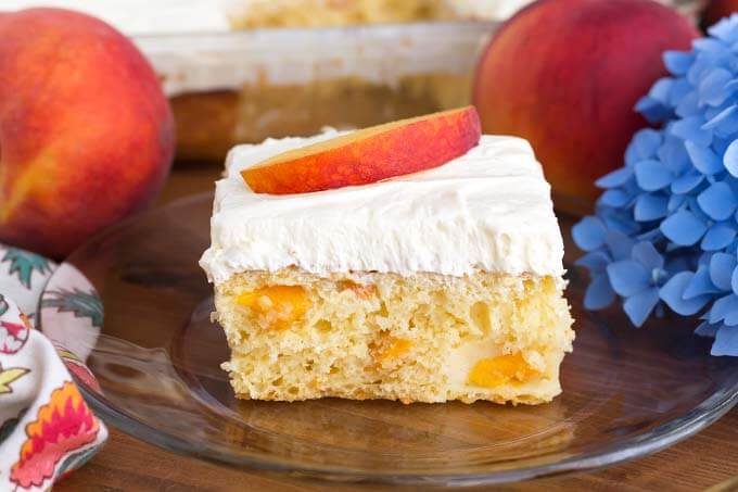 Peach Potluck Cake with Tub Cool Whip