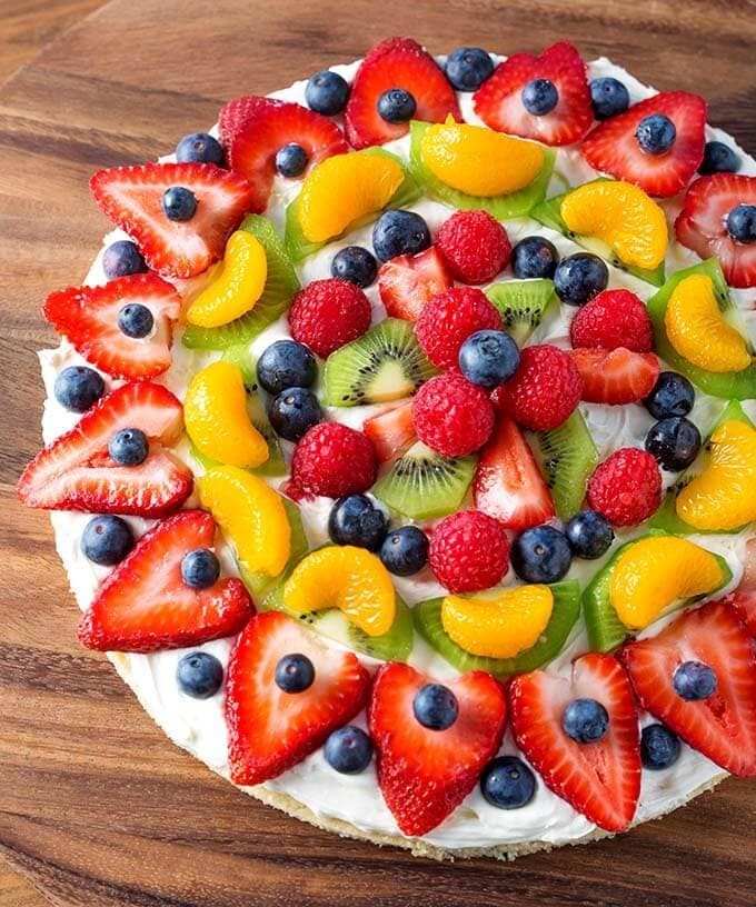 Fresh Fruit Pizza with Powdered Sugar