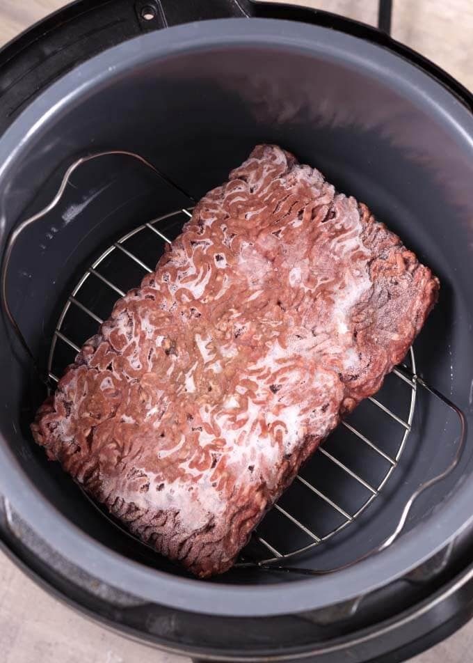 Pressure Cooker Frozen Ground Beef in the