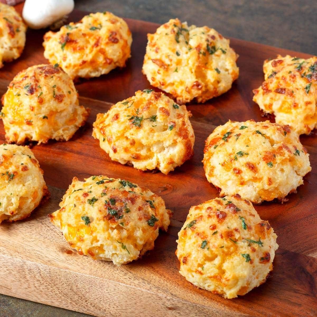 Garlic Cheddar Drop Biscuits with Buttermilk