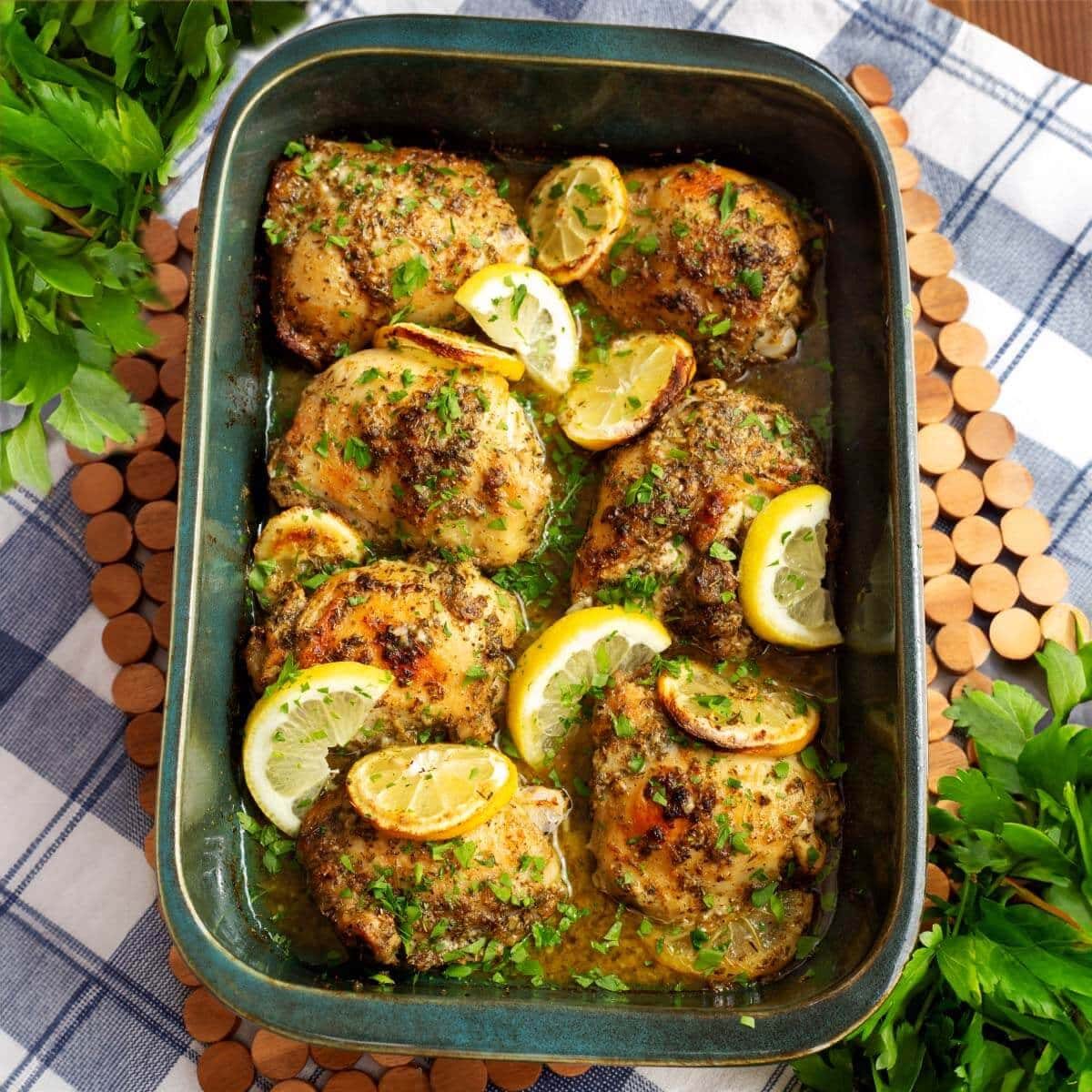 Greek Lemon Chicken Thighs with Dijon Mustard