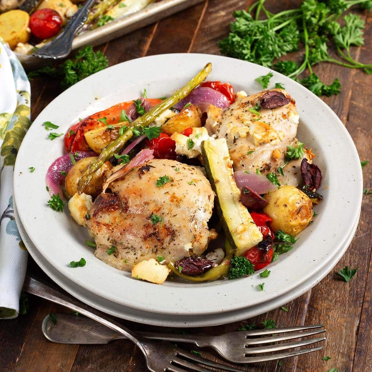 Sheet Pan Greek Chicken Dinner