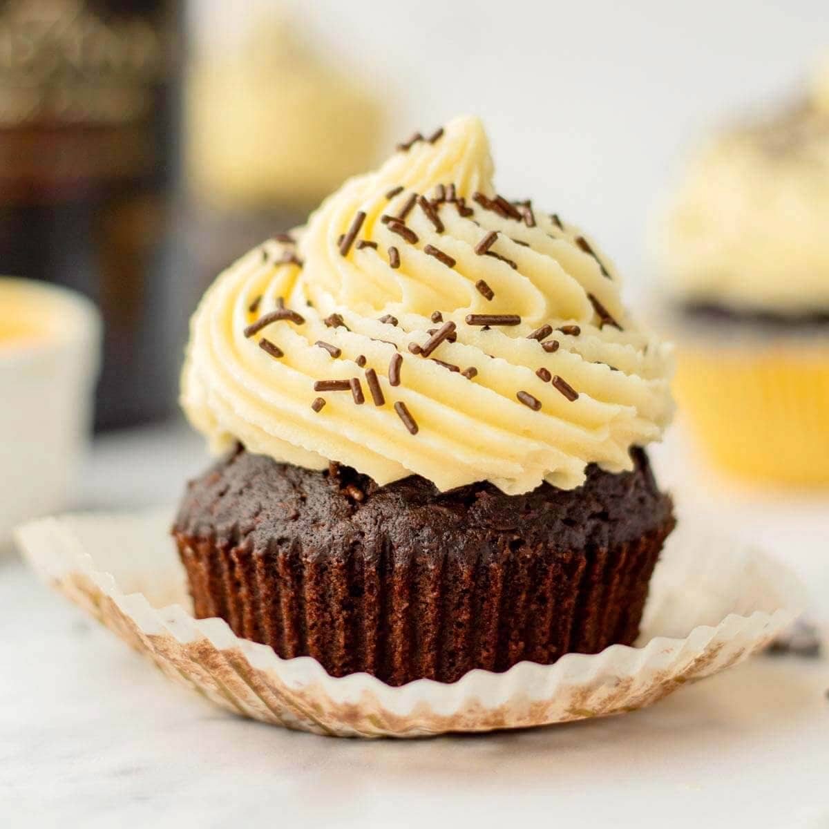 Guinness Chocolate Cupcakes with Baileys Irish Cream