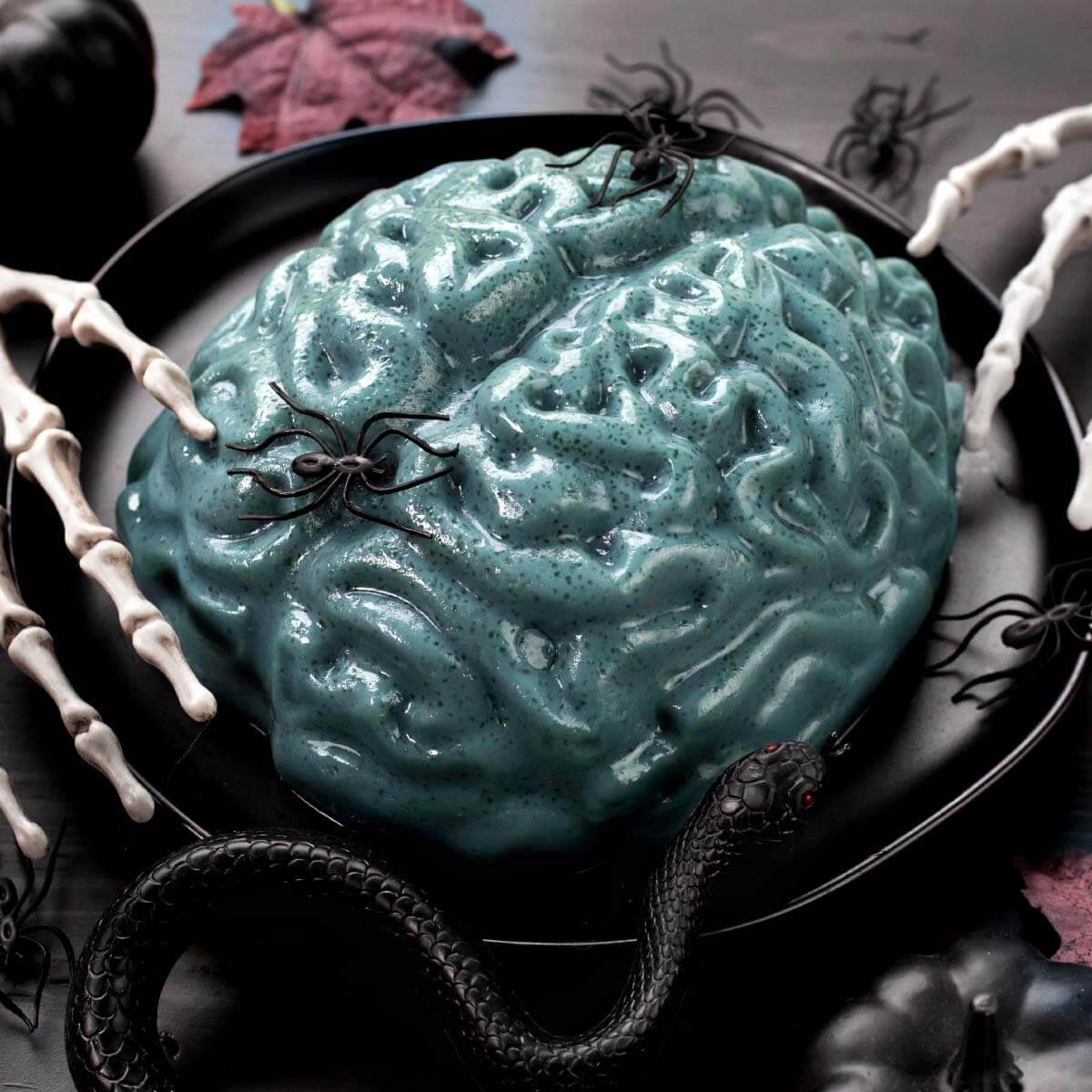 Halloween Jello Brain with Food Coloring