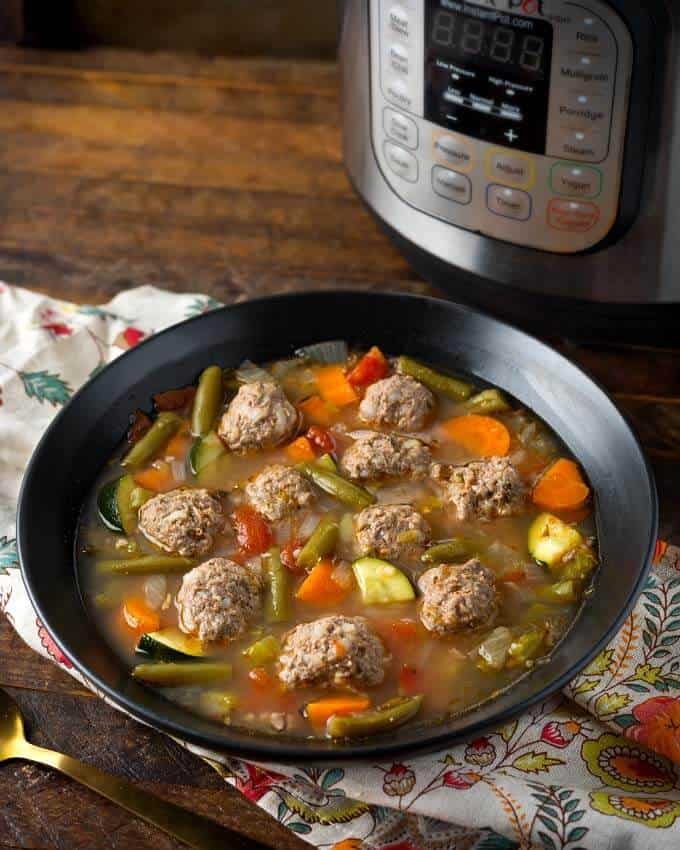 Albondigas Soup with Cut Beans