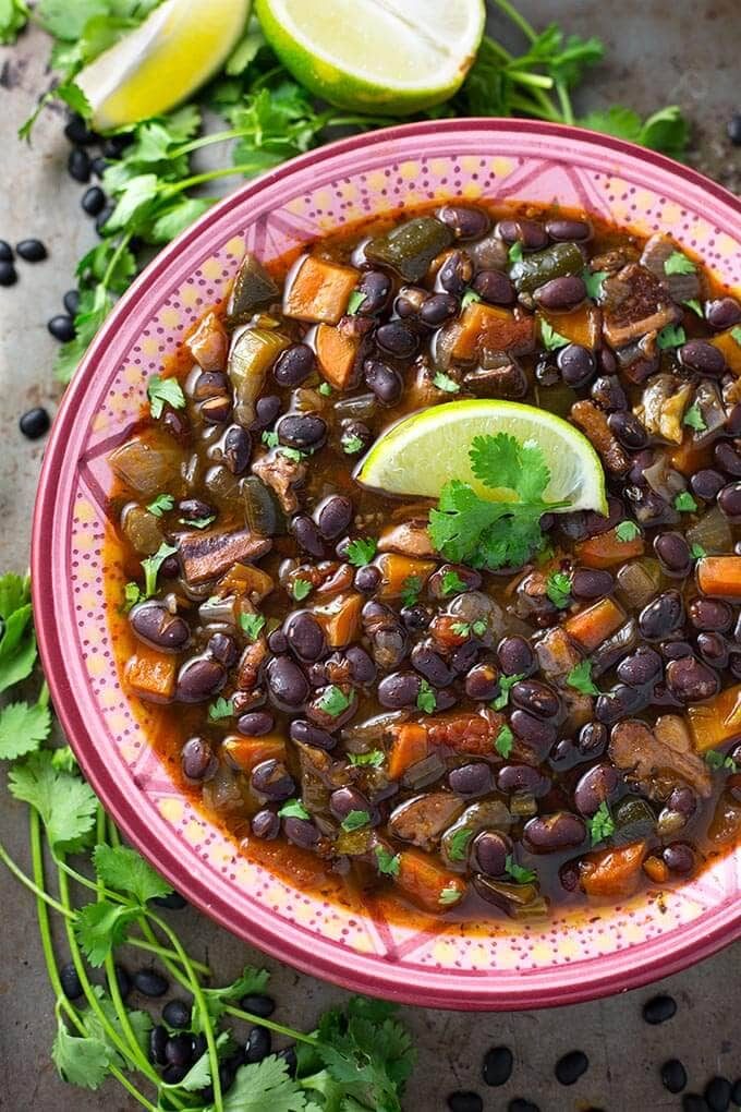 Black Bean Soup with Corn Tortillas
