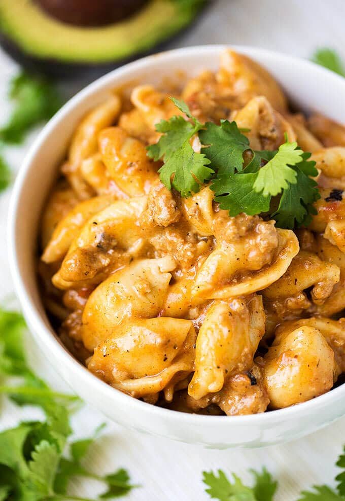Cheesy Taco Pasta in the Pressure Cooker