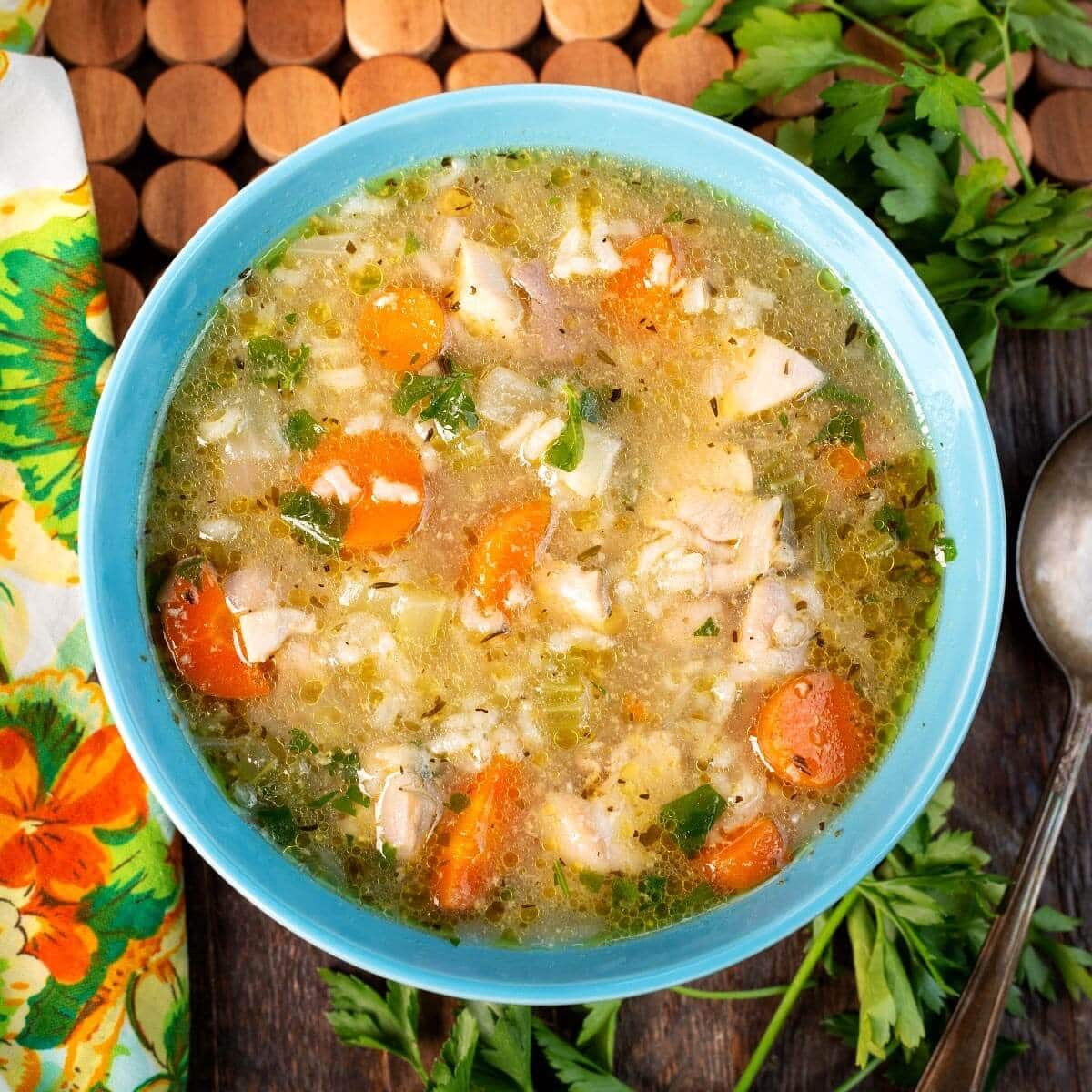 Pressure Cooker Chicken Rice Soup