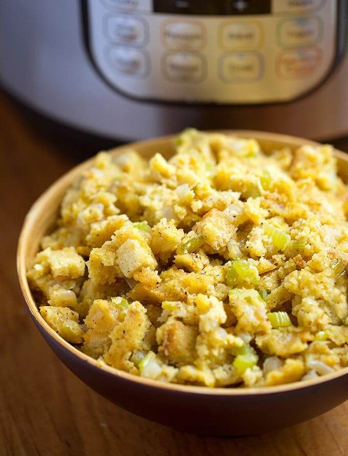 Cornbread Stuffing in the Pressure Cooker