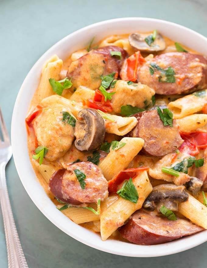 Creamy Cajun Pasta with Sausage in the Pressure Cooker