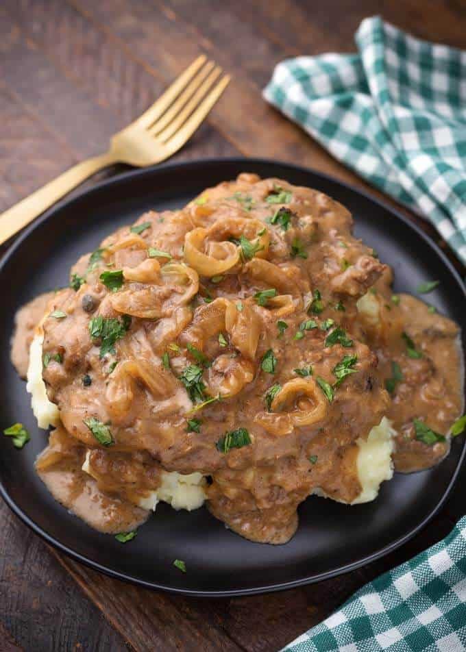 Cube Steak with Onion Gravy with Cream Mushroom Soup