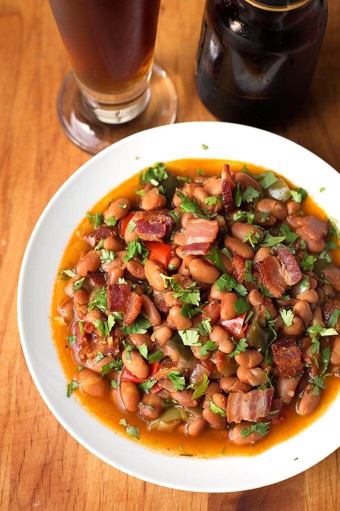 Drunken Beans with Avocado