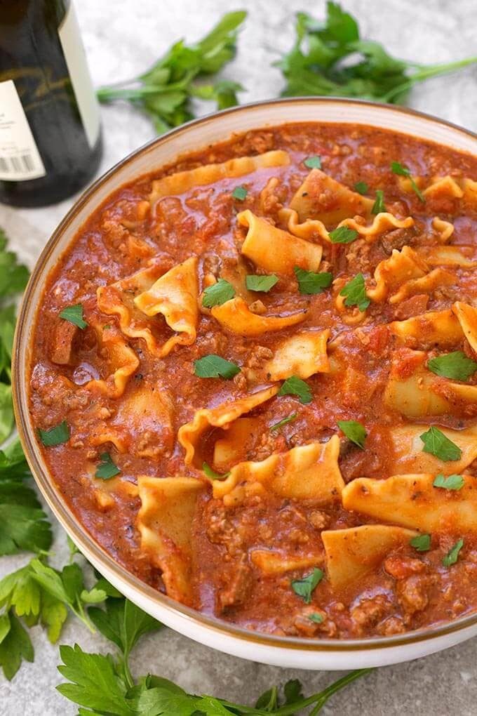 Lasagna Soup in the Pressure Cooker