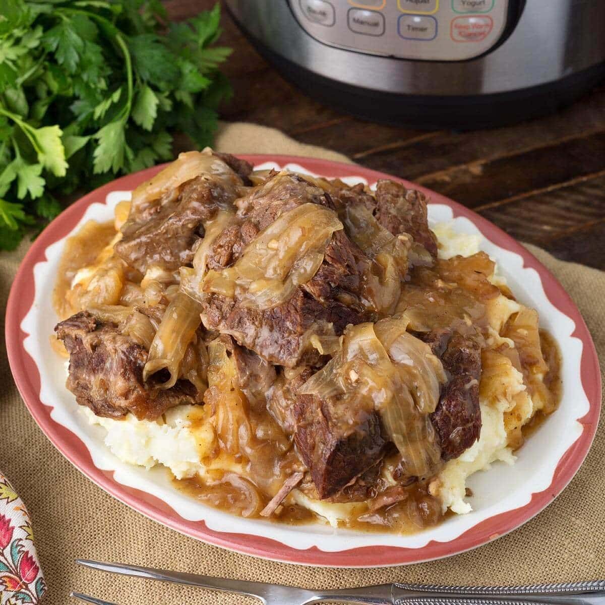 French Onion Pot Roast with Corn Starch