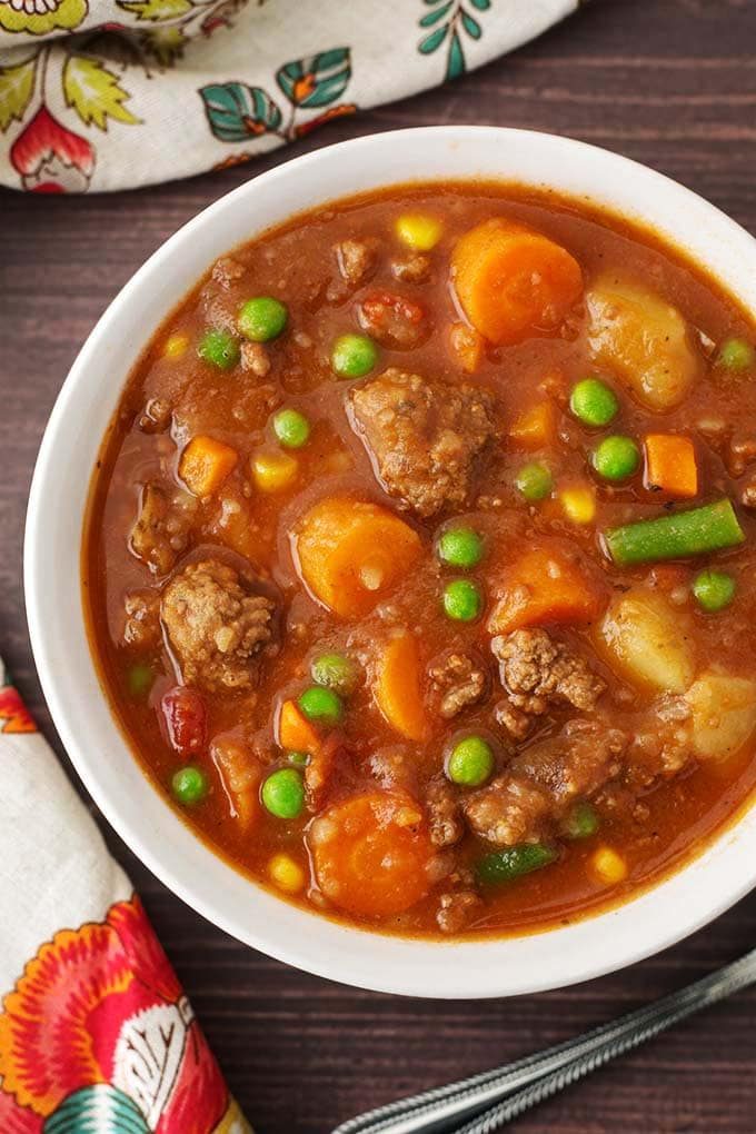 Hamburger Soup with Mixed Vegetables