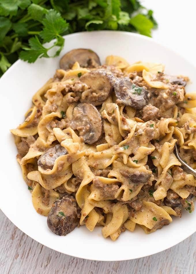 Pressure Cooker Hamburger Stroganoff