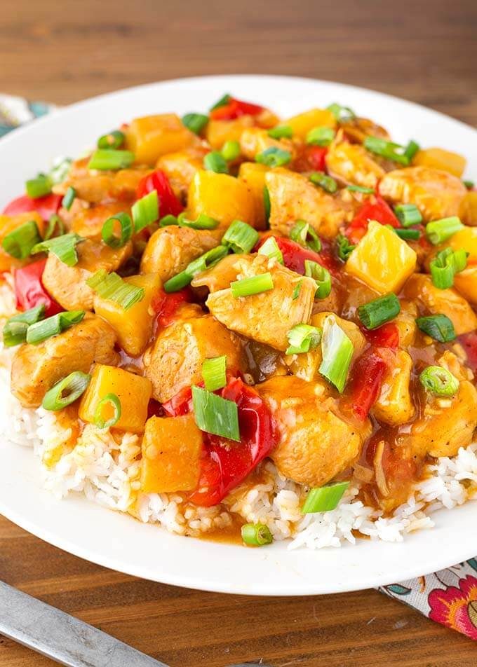Pressure Cooker Hawaiian Chicken and Rice