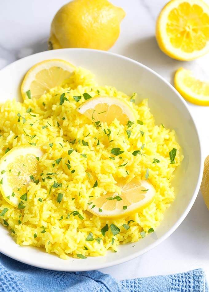 Lemon Rice with Turmeric Powder