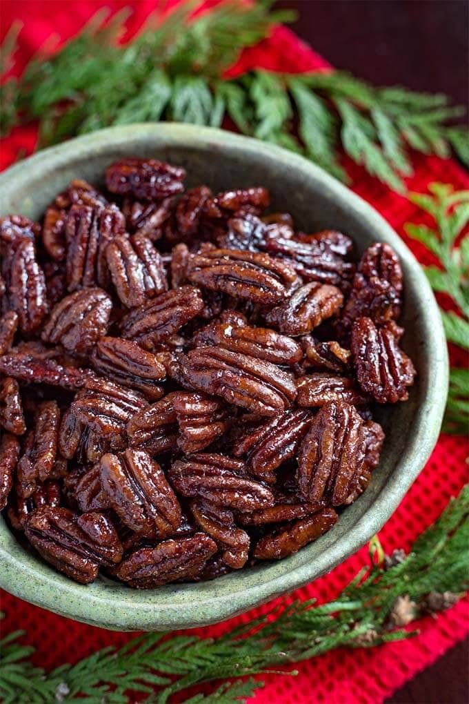 Maple Candied Pecans with Brown Sugar