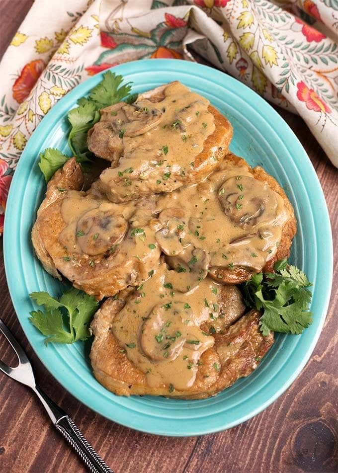 Pork Chops with Mushroom Gravy with Sour Cream