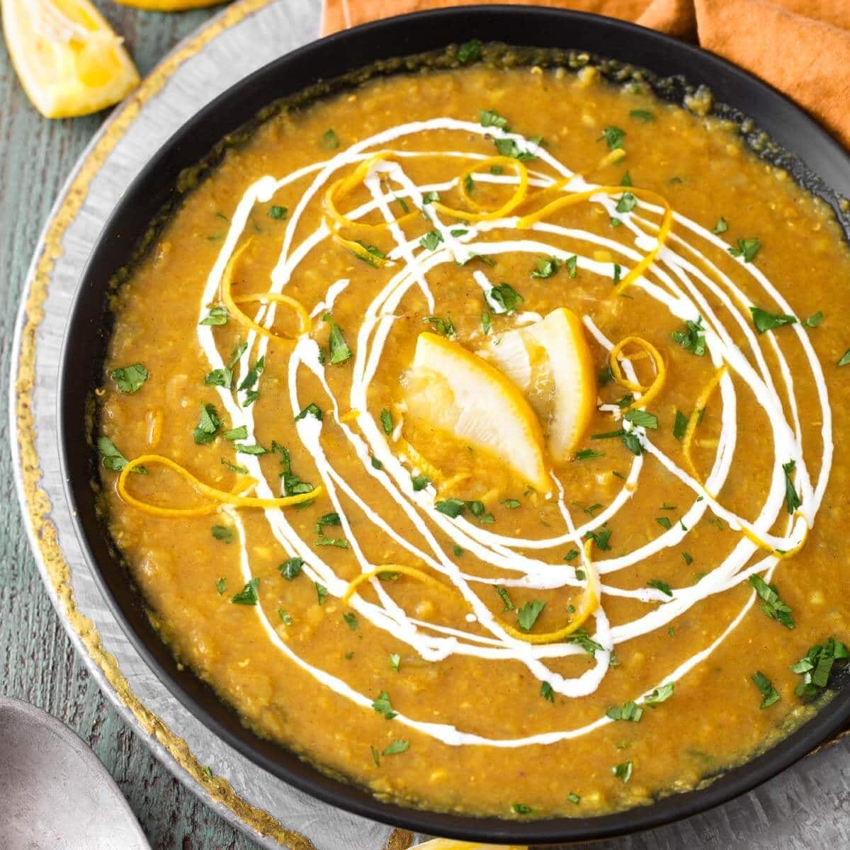 Pressure Cooker Red Lentil Curry Soup