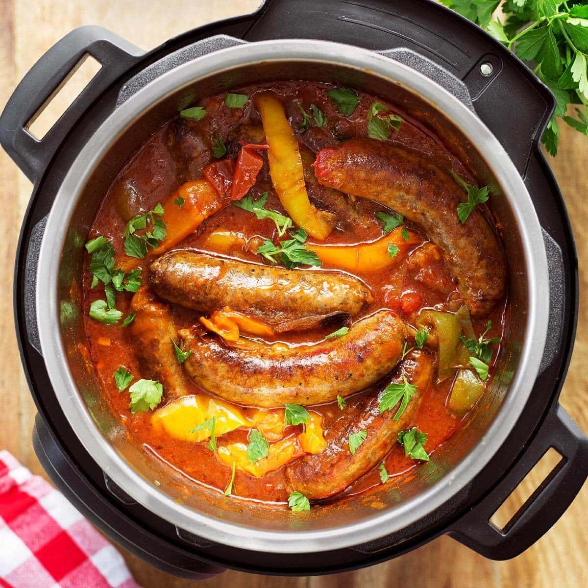 Sausage and Peppers in the Pressure Cooker