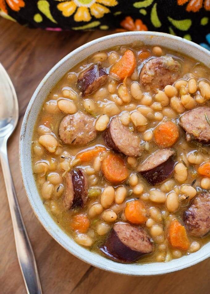 Pressure Cooker Sausage and White Beans