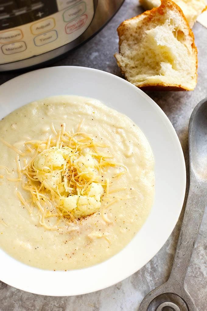 Smoky Creamy Cauliflower Soup with Half