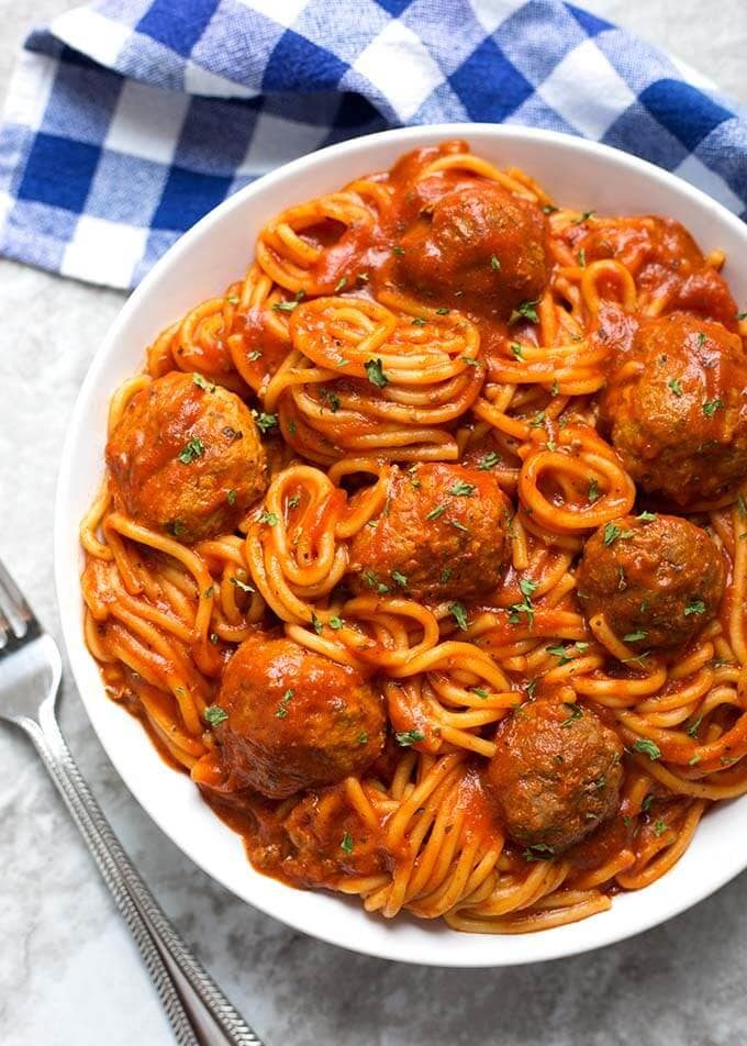 Spaghetti and Meatballs in the Pressure Cooker