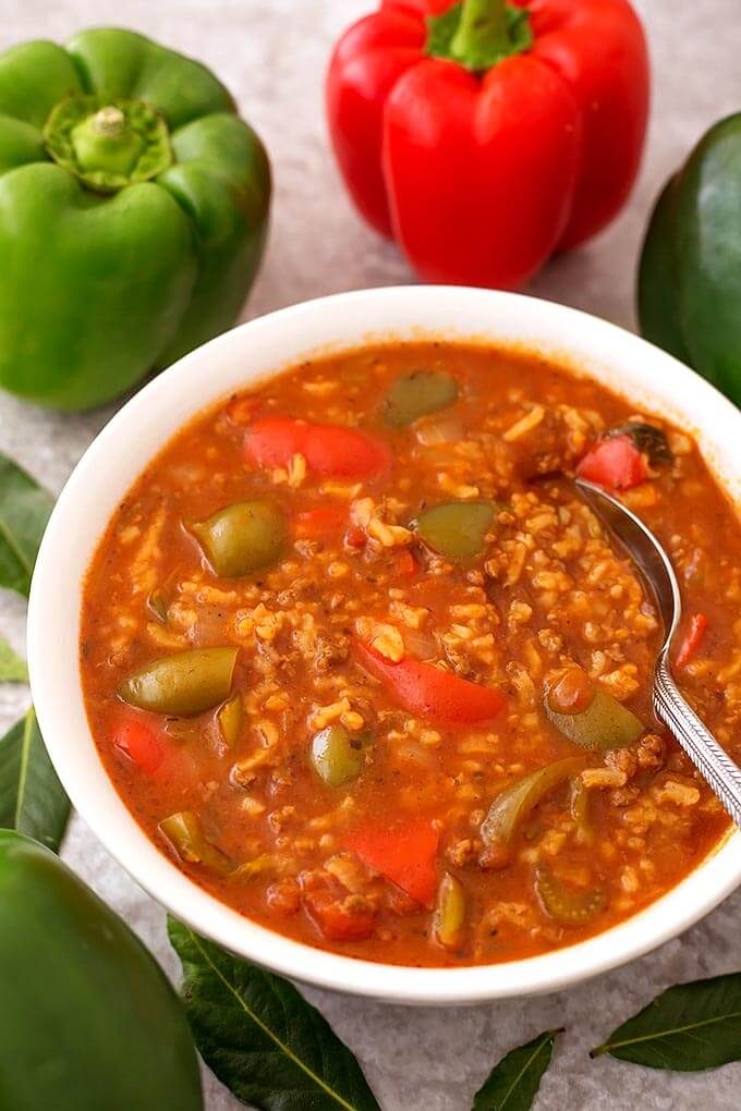 Pressure Cooker Stuffed Pepper Soup