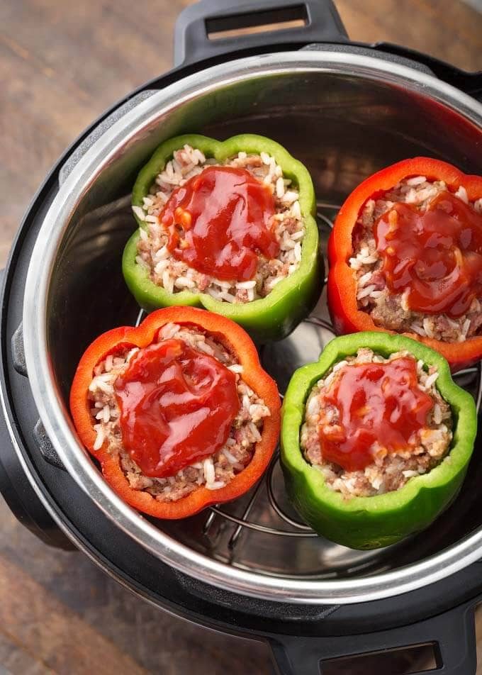 Stuffed Peppers with Tomato Sauce Half