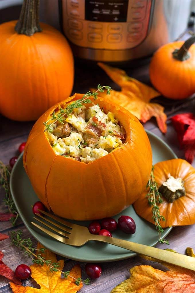 Stuffed Pumpkin in the Pressure Cooker