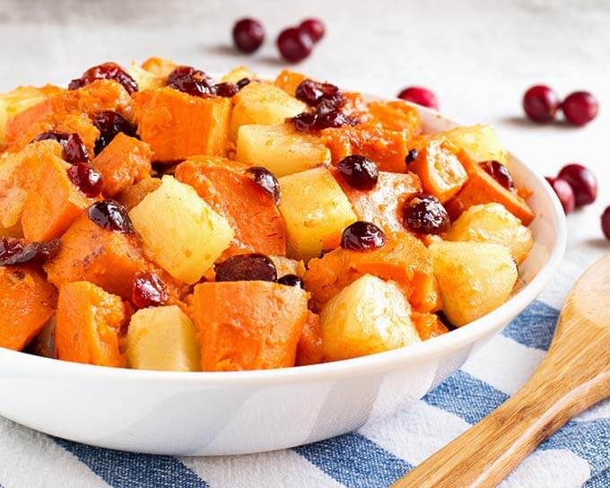 Sweet Potato Cranberry Casserole with Brown Sugar