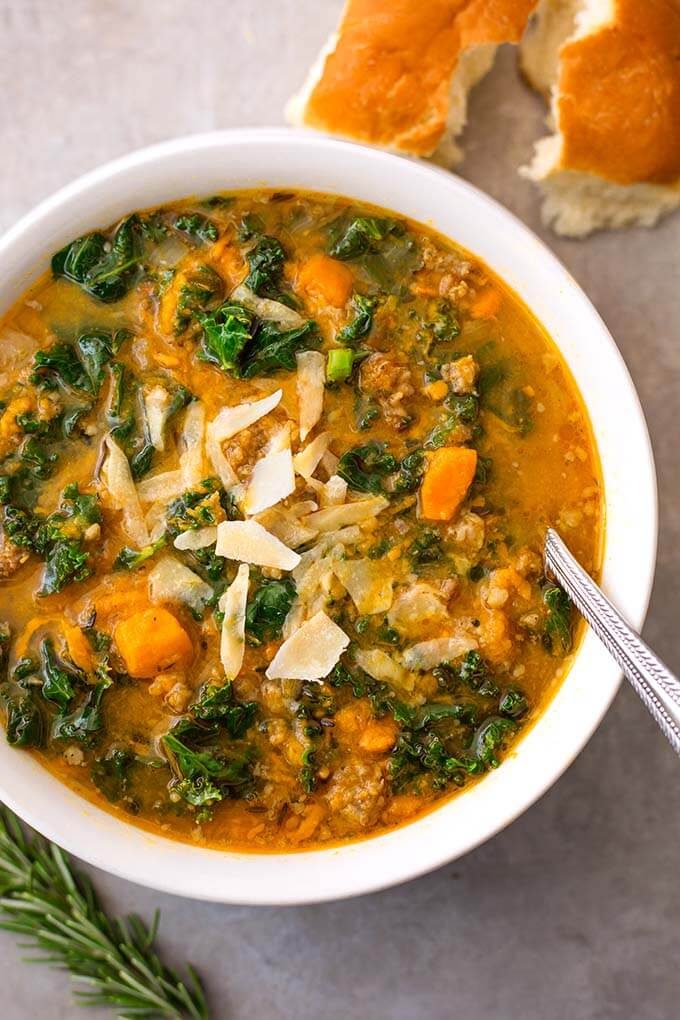 Sweet Potato Sausage Kale Soup with Tsp Smoked Paprika