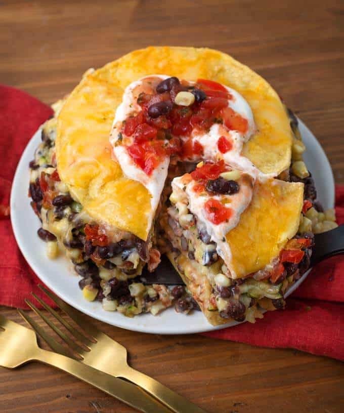 Veggie Tortilla Pie in the Pressure Cooker