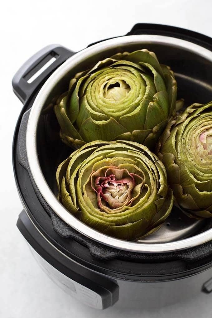 Pressure Cooker Whole Steamed Artichokes